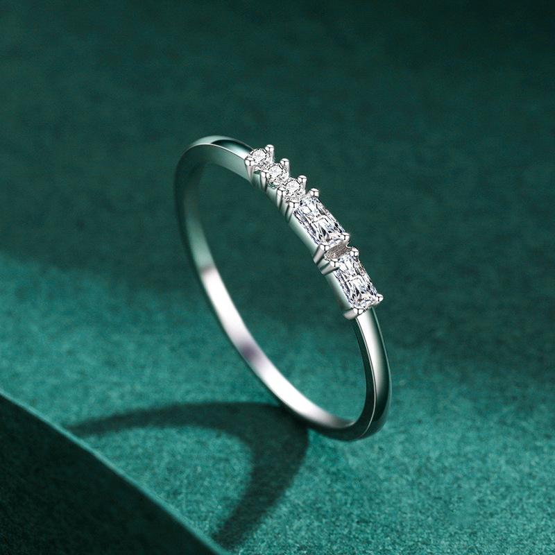 Tancise Klassischer Zirkon-Ring aus 925er-Sterlingsilber, Damenschmuck, Hochzeitsversprechen, Party-Geschenk