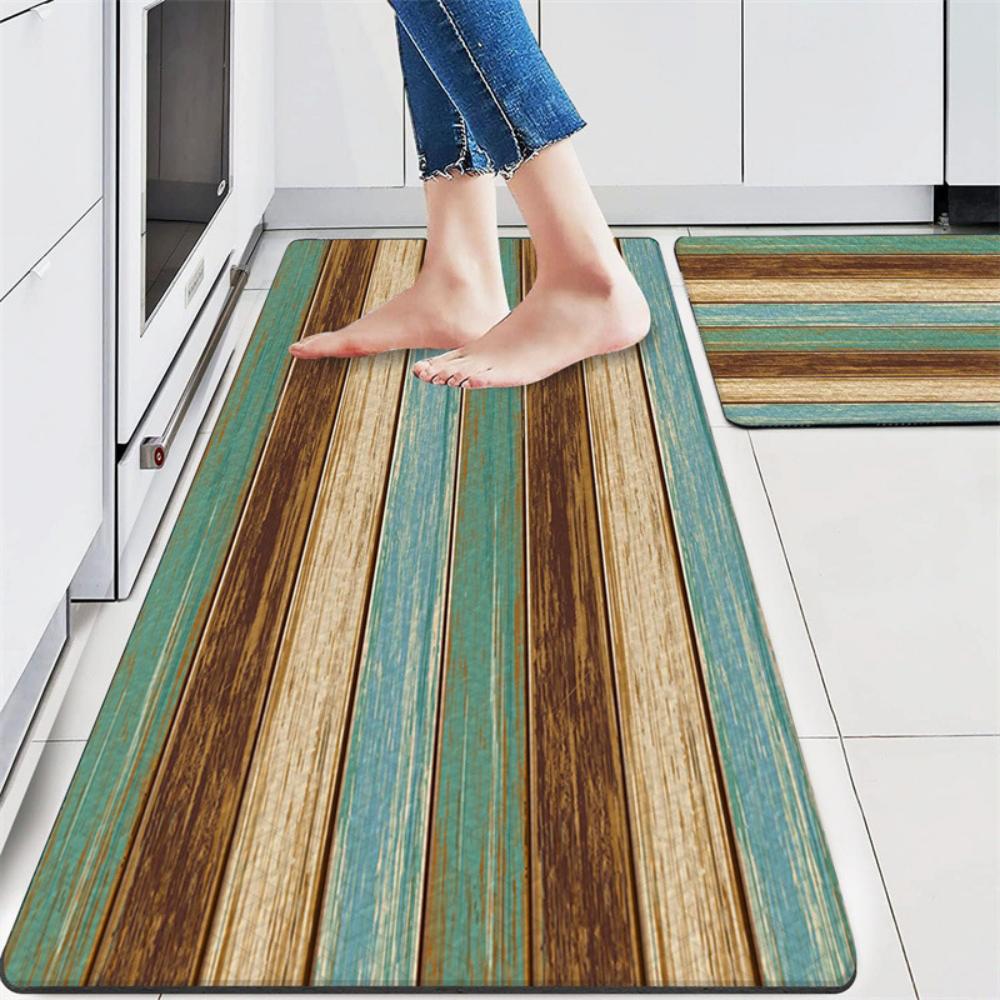Nonslip Kitchen Floor Mat Fun Wooden Stripes Decor Rug Hallway Nonslip Rug Laundry Room Washable Mat Bedside Rug Entry Doormat