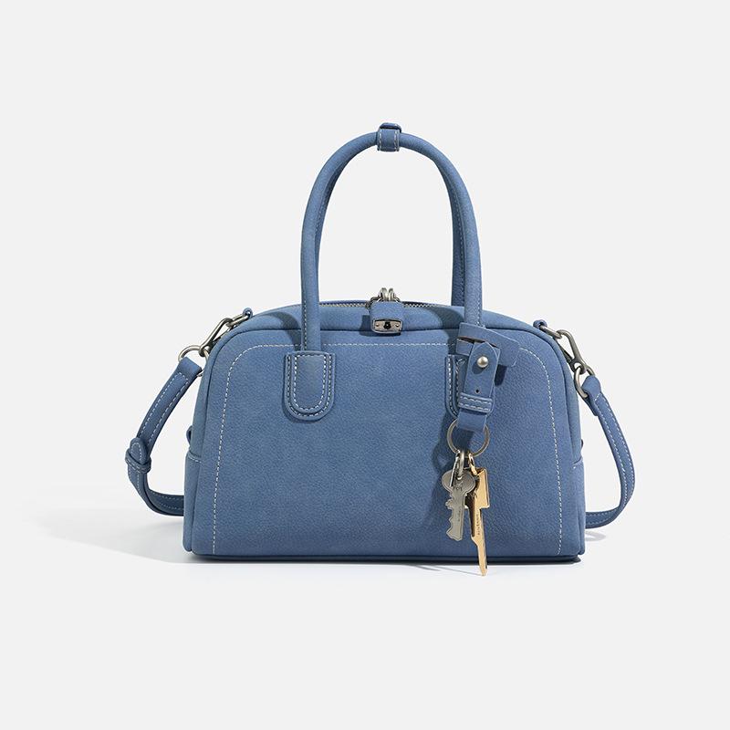 CASHY Leather Boston Handbag: Women's Vintage Commute Crossbody Bag