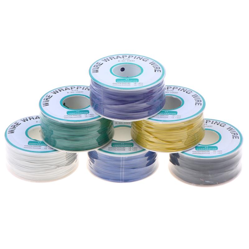 11 Colors 250M 30Awg Wire Wrapping Wire B-30-1000 Ul1423 Tinned Copper Solid Pvc Jumper Insulation Cable Ok Wire