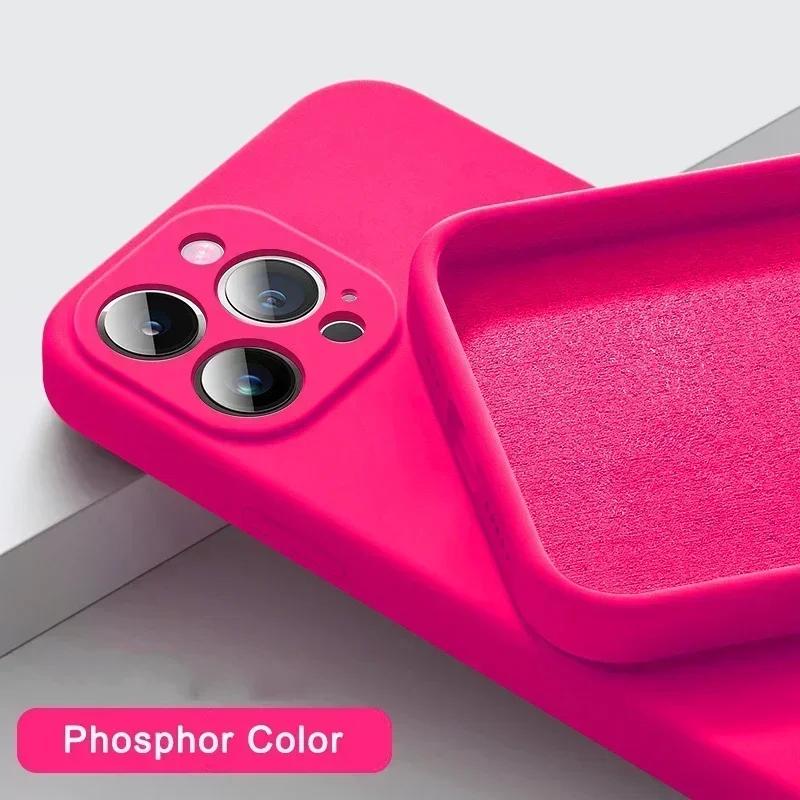 Original Liquid Silicone Phone Case For iPhone 17 16 15 11 12 13 14 Pro Max Plus Shockproof Protection Back Cover funda