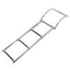 3 Step Pontoon Boat Ladder Stainless Steel Heavy Duty Foldable Telescoping Inboard Swim Deck Ladder with Arched Handle