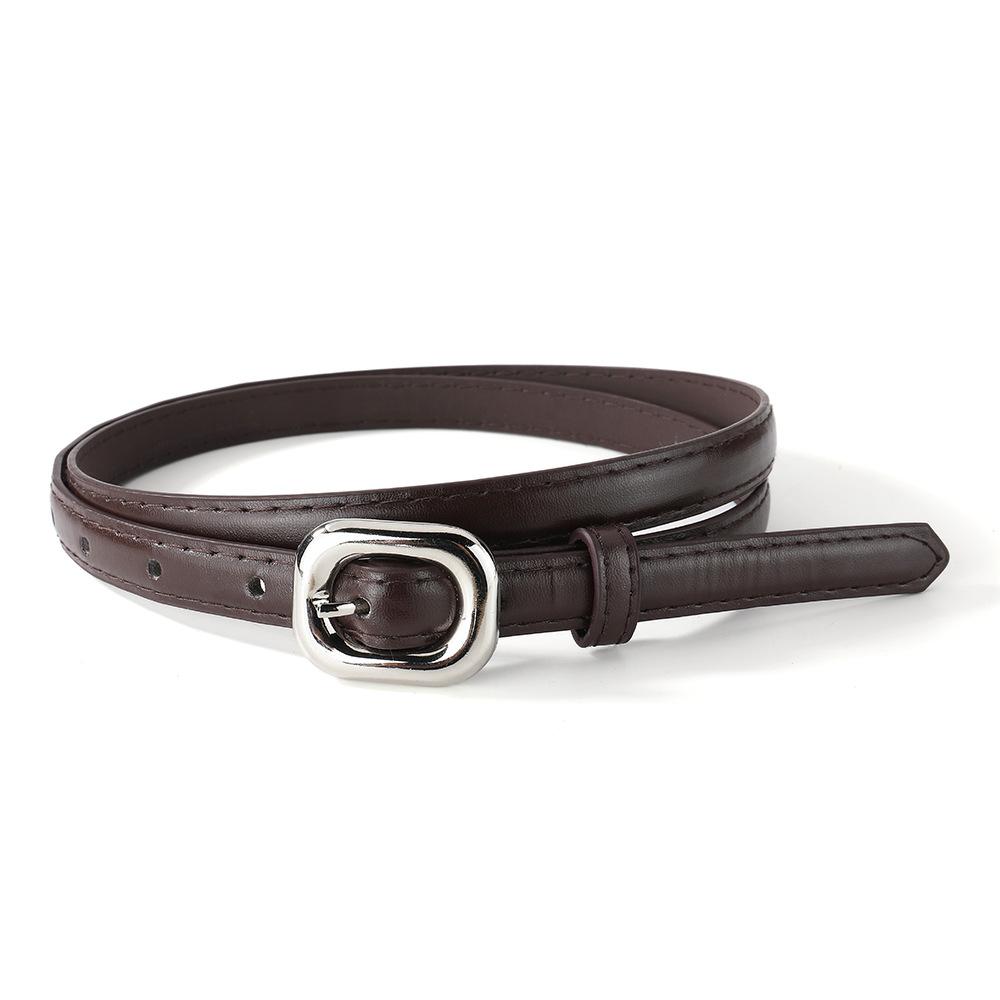 Square Buckle Slim Waist Belt for Women, Skirt, Jeans, Niche, Layered Belt, Needle Buckle for Women, Vintage Small Waist Seal