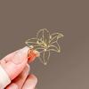 Women Brooch Smooth Edges Hollow Flower Design Lapel Pin Non-Slip Buckle Scarf Badge Clothing Bags Accessories