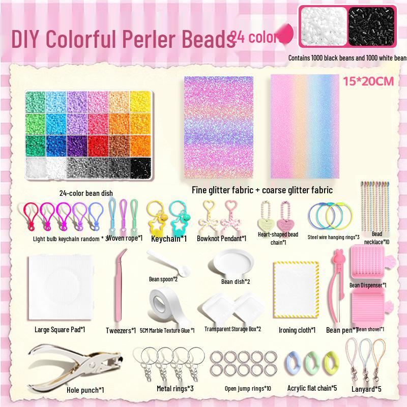 Pindou Glitzer Fusion Perlen und Funkelstoff-Paket - Komplettes Set 2,6 mm, Alle Farben