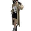 Autumn and winter new high-end loose lazy wind knitted cardigan women's medium and long sweater jacket