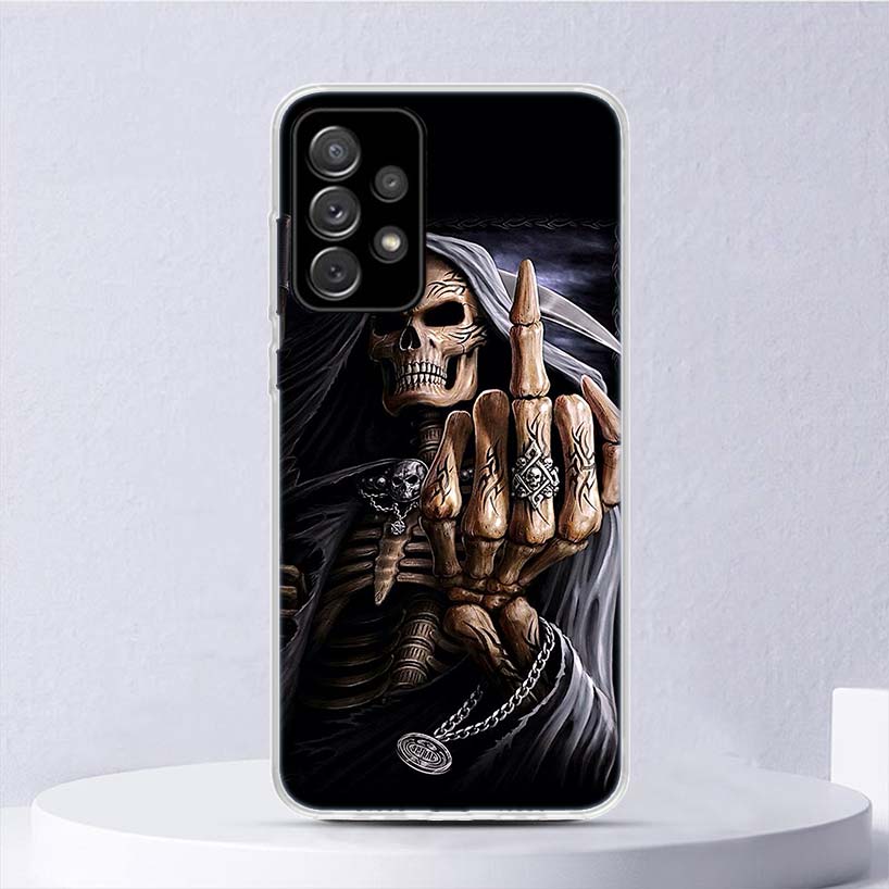 Grim Reaper Skull Skeleton Soft Case For Samsung Galaxy A52 A53 A32 A22 A12 5G Phone Cover A33 A23 A13 A72 A73 A02S A03S A42 Coq