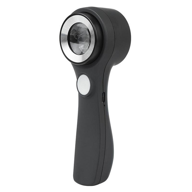 

Rechargeable 10X Handheld Magnifying Glass with Led Lights Illuminated Magnifier 3 Light Modes Scale Jewelry Loupe for Seniors срібний