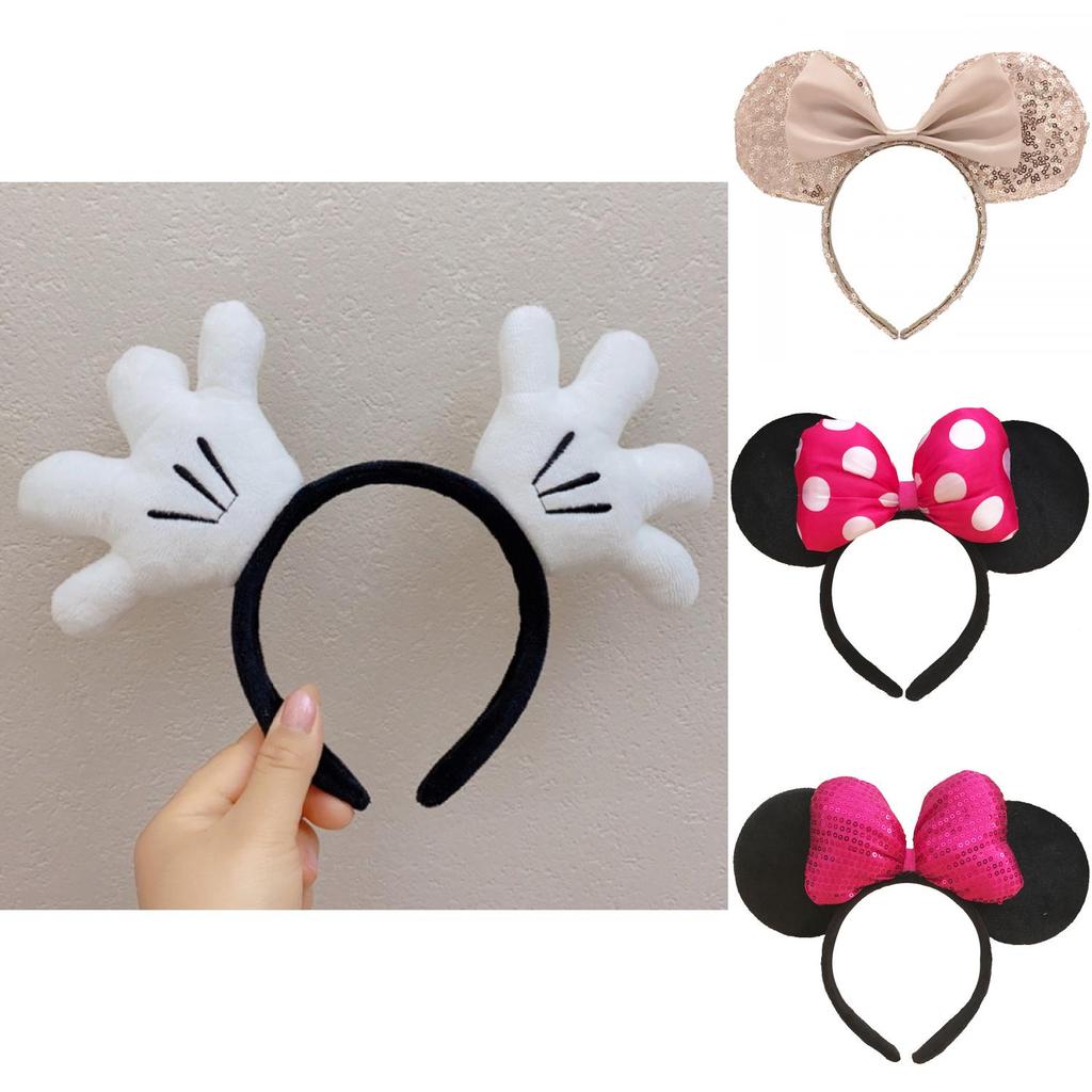 Cartoon Minnie Mickey Ear Headband For Adults And Children Cute And Sparkly Butterfly Bow Hair Accessories