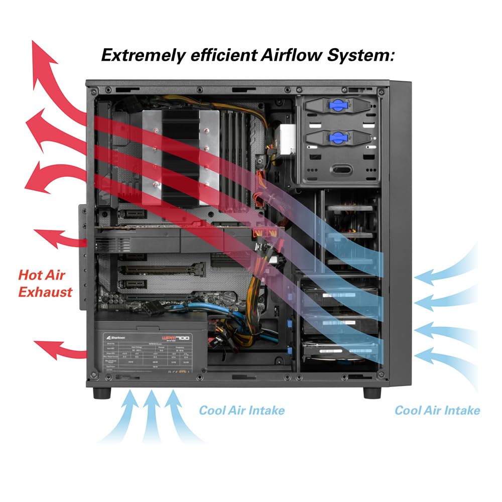 Sharkoon ATXMicroATX compatible mid-tower PC case VS4-V series Black SHA-VS4-VBK