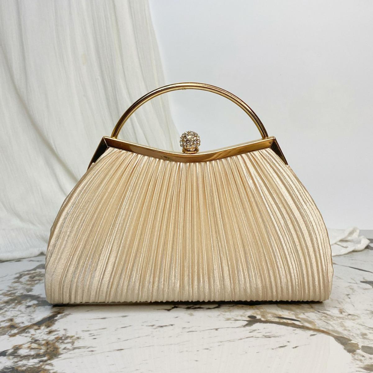 

Сумки плиссированные сумки для ужина популярные модные банкетные сумки-клатчи женские сумки со стразами легкие роскошные свадебные платья сумки 24*19*5