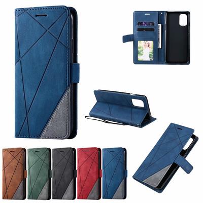 Suitable for Samsung S22 Mobile Phone Leather Case A03S Retro Matte Splicing Contrasting Color Card Holder Protective Case A23