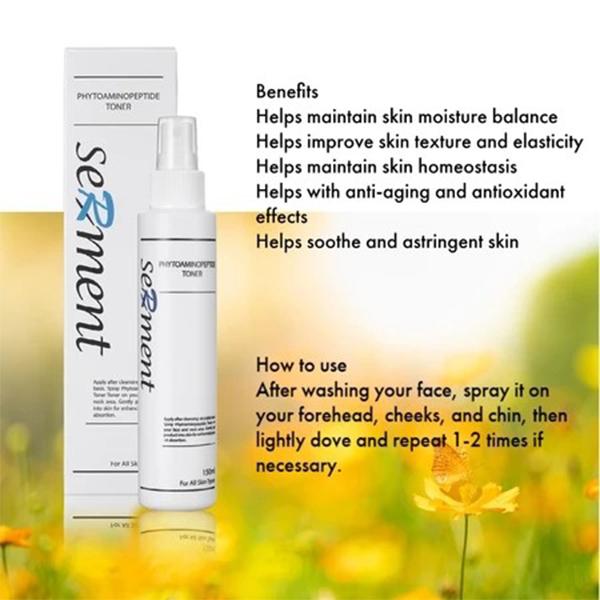 SERMENT Lotion Tonique Peptidique Phytoamino 150ml Hydratation forte et équilibre éclaircissant optimal pour la peau