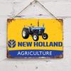 Vintage New Holland Tractor Metal Tin Sign Retro Farm Wall Decor Shabby Chic Art Poster Plaque Perfect Gift for Home or Office