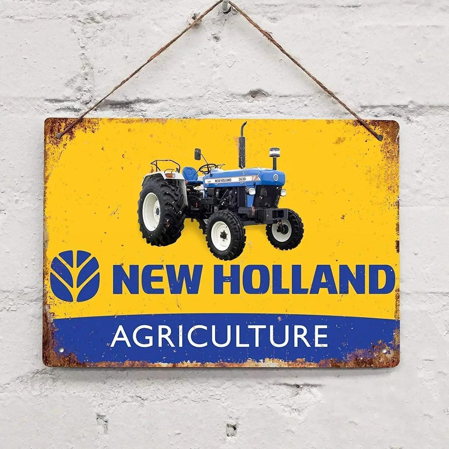 

Винтажный знак на жестяной табличке с изображением трактора New Holland Ретро Декор для стены фермы Шэбби-шик Арт-постер Табличка Идеальный подарок для дома или офиса 20x30cm（7.8x11.8inch）