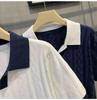 Polo de Punto de Seda de Hielo de Gama Alta para Hombre con Jacquard en Contraste - Moderno, de Manga Corta, Camiseta de Verano