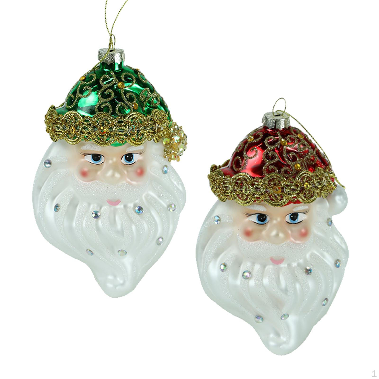

2Pcs Shiny Pendant Hanging Sign Gift Tag Holiday Home Decoration Christmas Santa Ornament