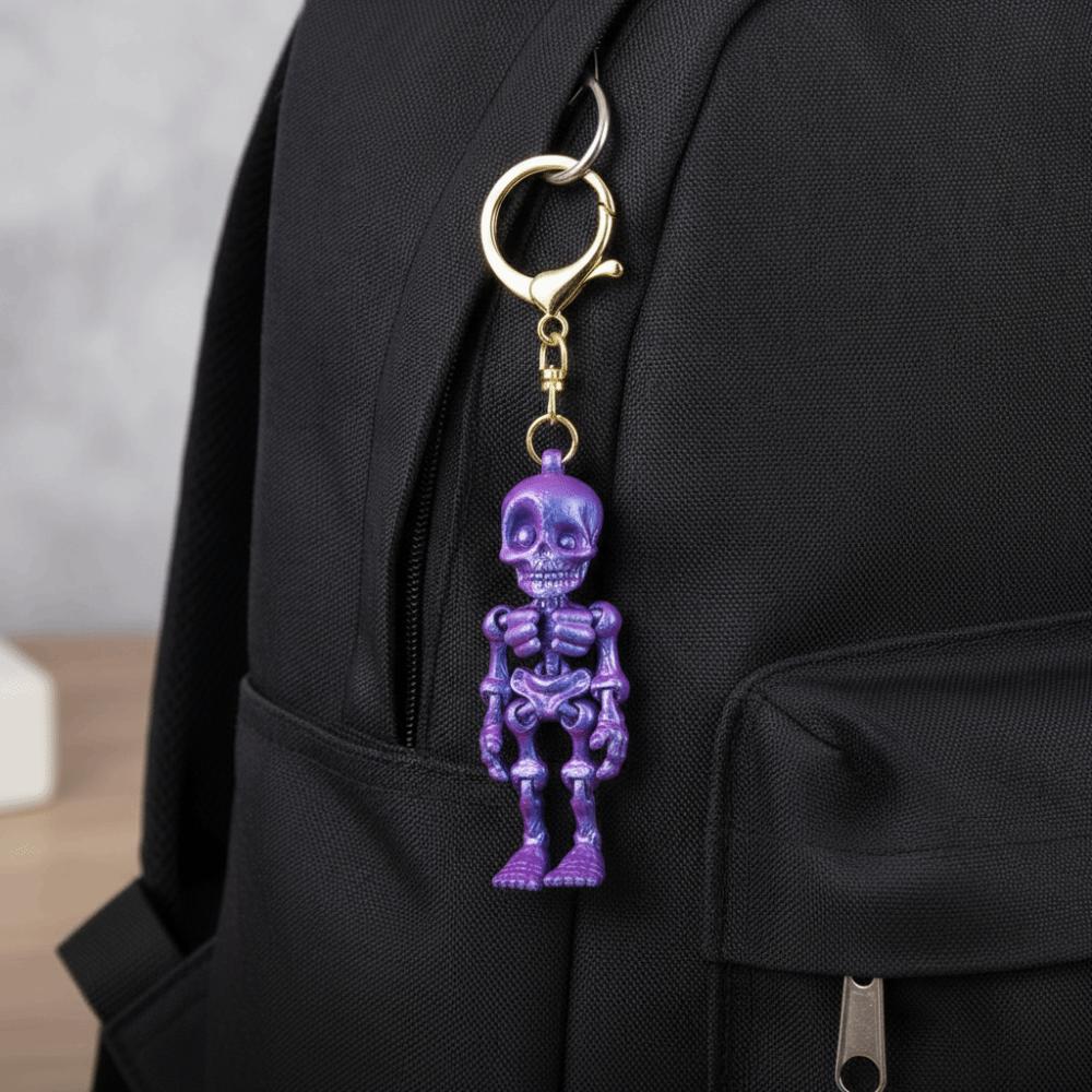 Articulated Joints 3D Printed Key Chain 3D Printing Skull Bag Pendant School Bag