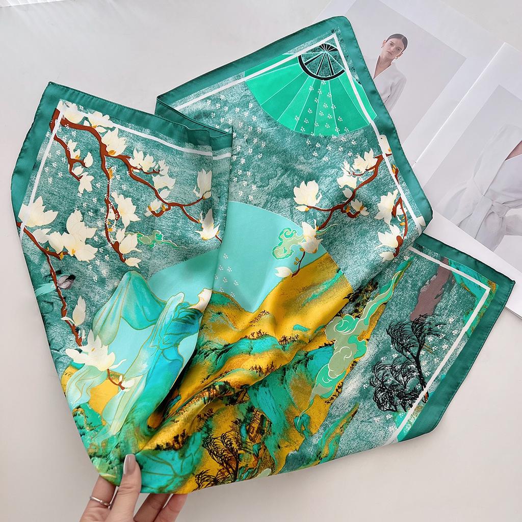 Spring and Summer New French Style 71CM Silk Scarf Decorative Headband Scarf Fashionable Versatile Temperament Simulation Silk Scarf