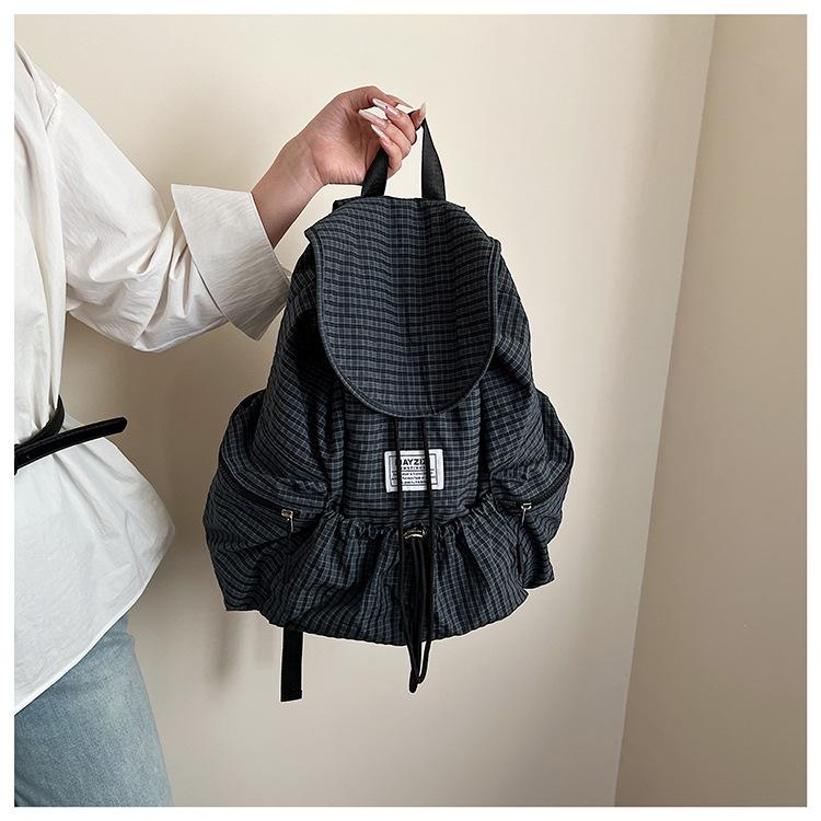Fashion Retro Plaid Commuting Backpack Casual Large Capacity Versatile Lightweight Schoolbag Backpack