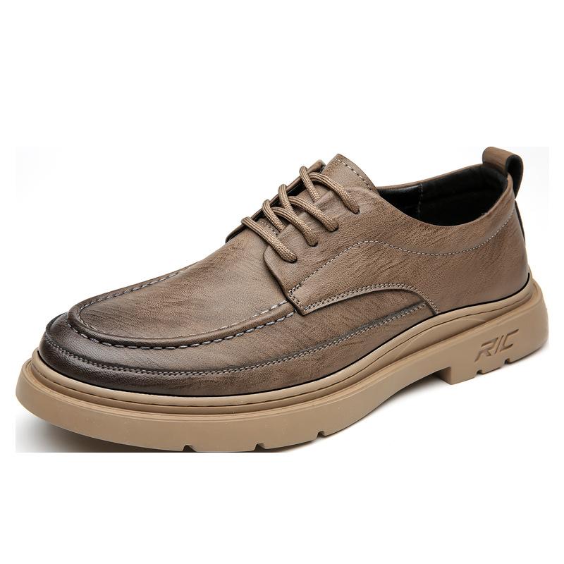 

Весна и Осень новая мужская обувь кожаная повседневная мягкая подошва британский стиль уличная мужская одинарная обувь тренд 44