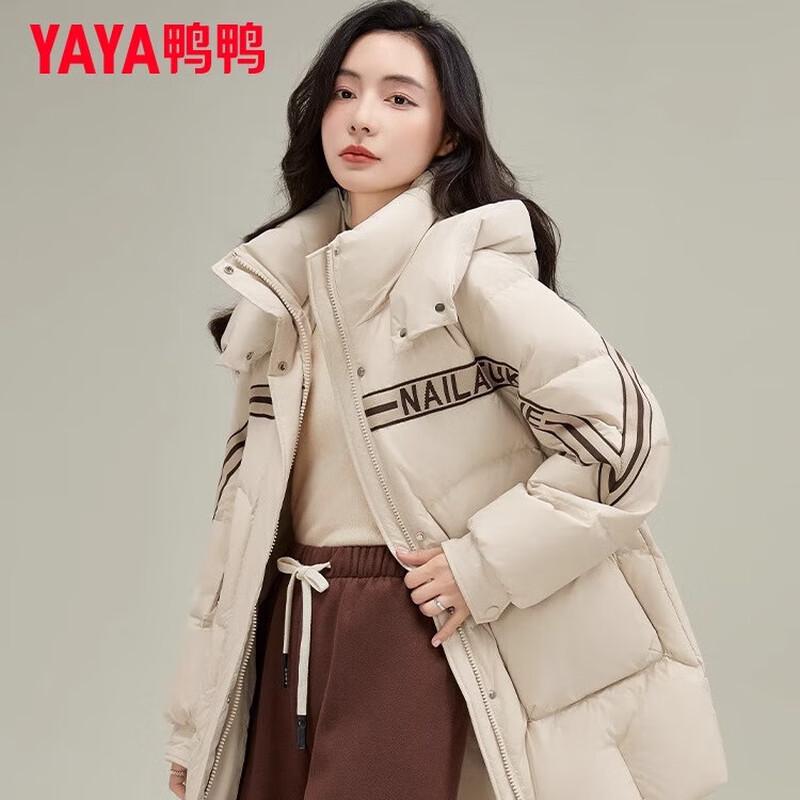 

YAYA 2024 Women s Mid-Length Hooded Down Jacket M