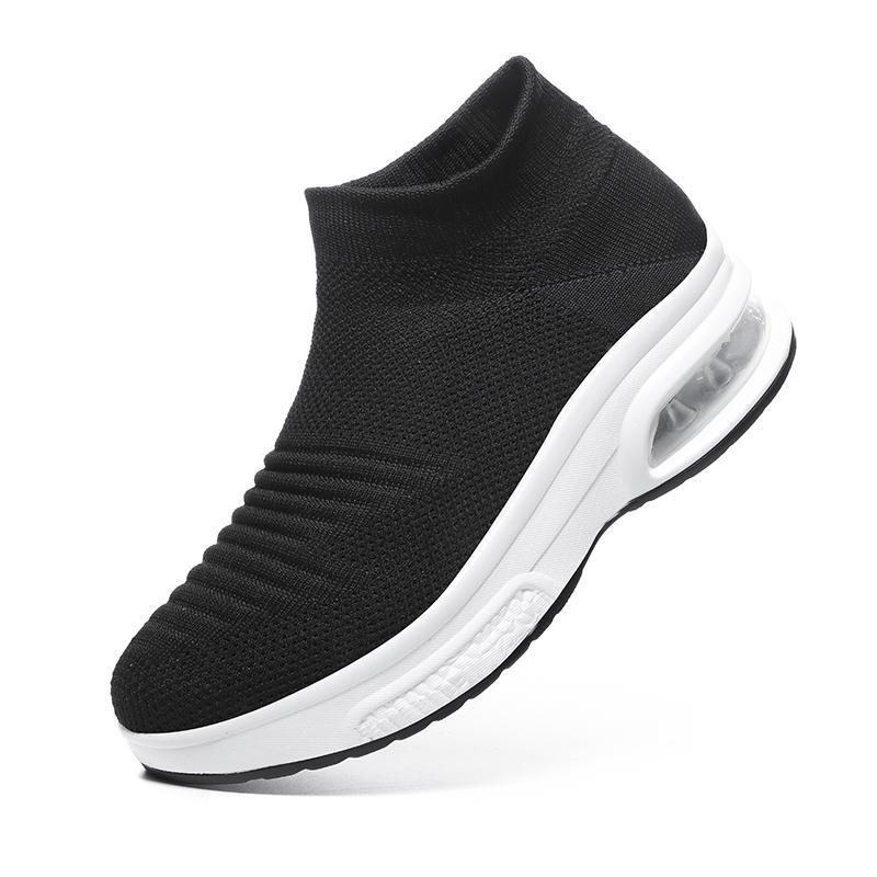 

High Socks Sports Shoes Ladies Ankle Boots Flat Socks Shoes Ladies Vulcanized Shoes Sneakers Non-Slip Air Cushion Nursing Shoes 35