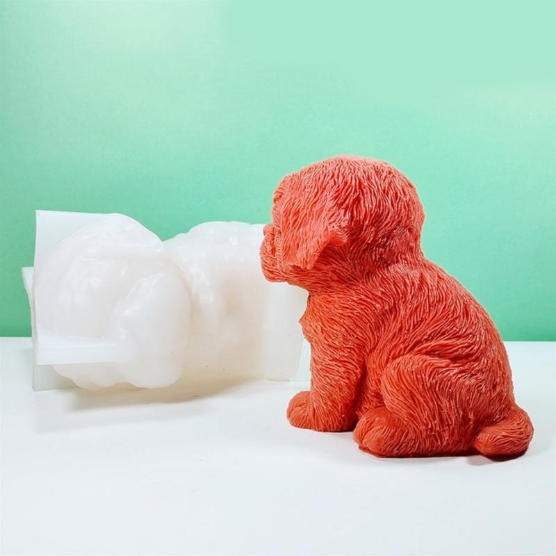 Kleine Hund Dekoration Kerze Silikonform Epoxid Sitzender Hund Kerze Silikonform DIY Ornament Schmuckherstellungswerkzeug