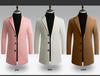 Abrigo Trench de Lana Slim para Hombre Estilo Coreano para Otoño/Invierno 2021