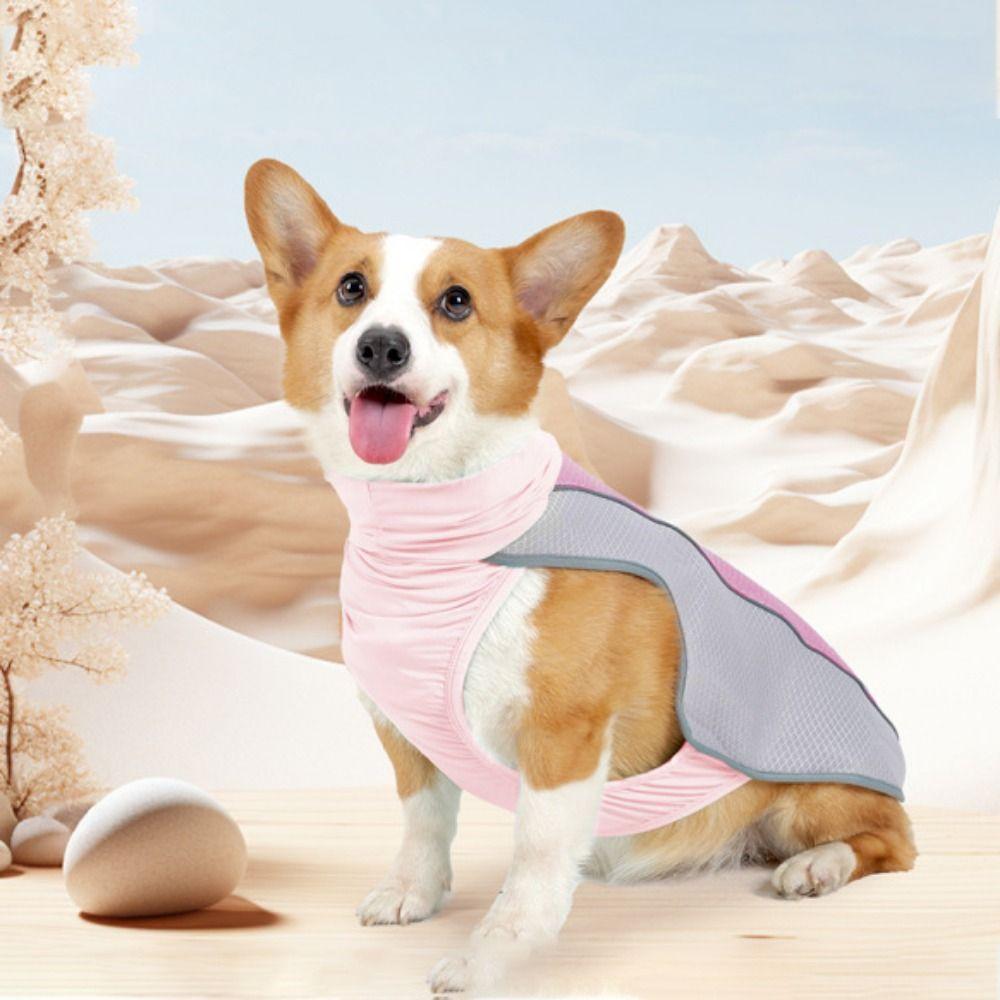 

Adjustable Pet Ice Vest Breathable Pet Heatstroke Clothing Practical Dog Cooling Jacket Summer S розовый