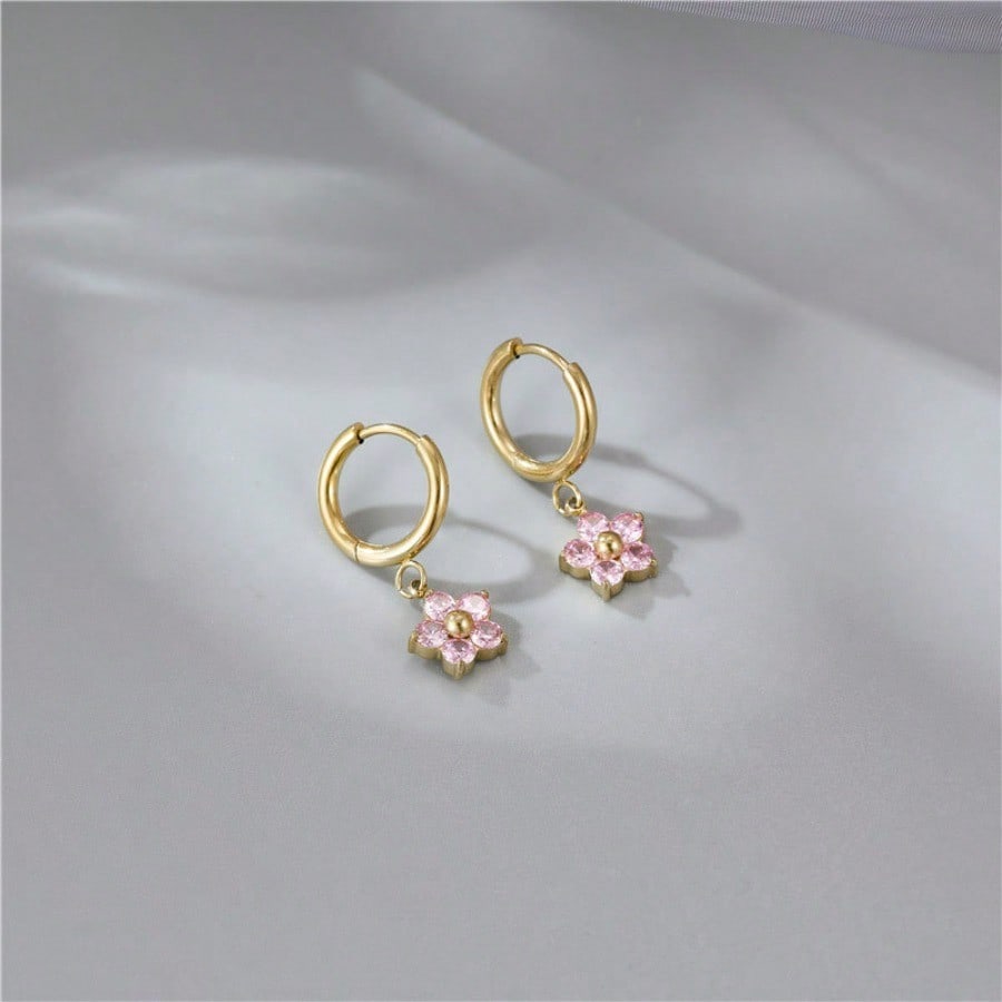 Fashion Flower Ear Buckle Sweet and Cute Light Luxury Temperament Versatile Earrings