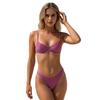 2Pcs/Set Women Bikini Set Beads Sling Chest Pad No Steel Support Bra Shiny Swimming Briefs Set