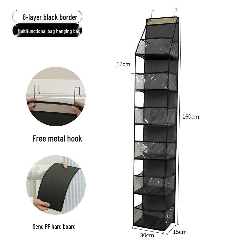 Wall-Mounted Fabric Hanging Organizer with Pockets - Essential Over-the-Door Storage for Dorms and Homes