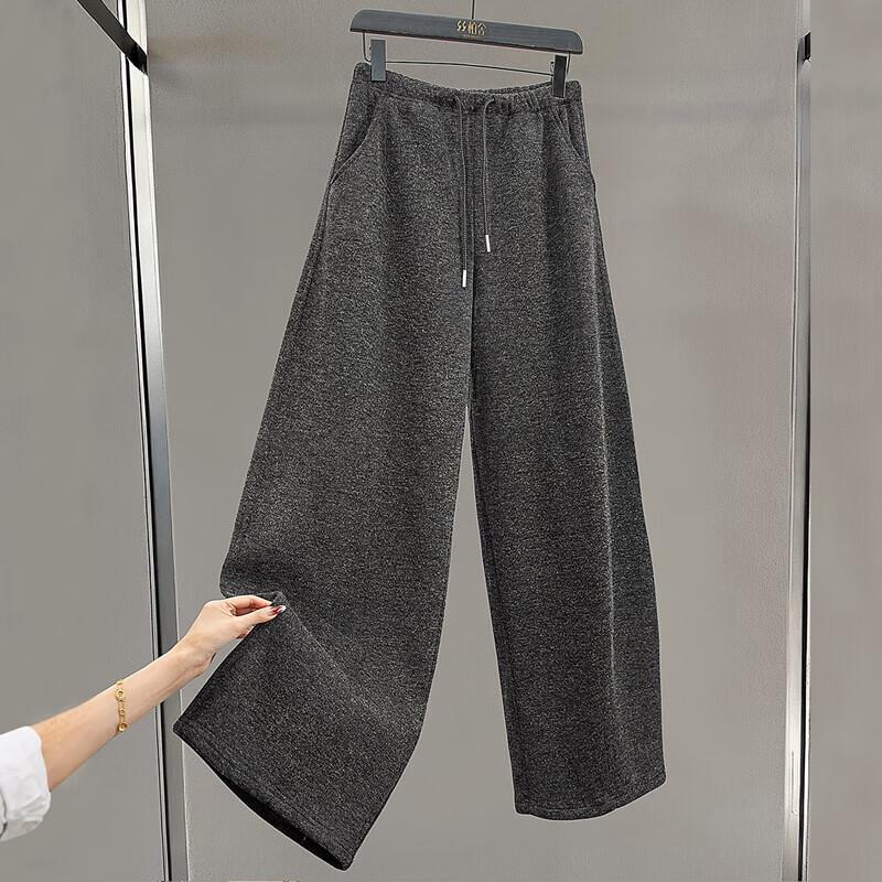 Women's High-Waist Drawstring Fleece-Lined Casual Pants