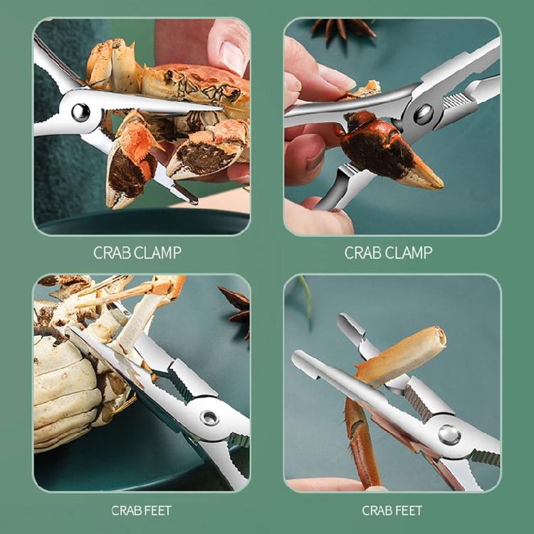 Meeresfrüchte-Werkzeugset Krabben-Garnelen-Zangen Löffel-Set Hummer-Krabben-Knacker Zubehör