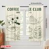 2pcs 2D Flat Printing Drapes Coffee Cake Club Coffee Machine Polyester Without Electricity All Season Party & Holiday Decor Use