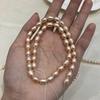 1 String AAA Grade Pink Freshwater Rice Pearl Beads 3-9mm, 36cm Strand, Premium Natural Pearl Beading Supplies, Loose Beads for DIY Handmade Jewelry