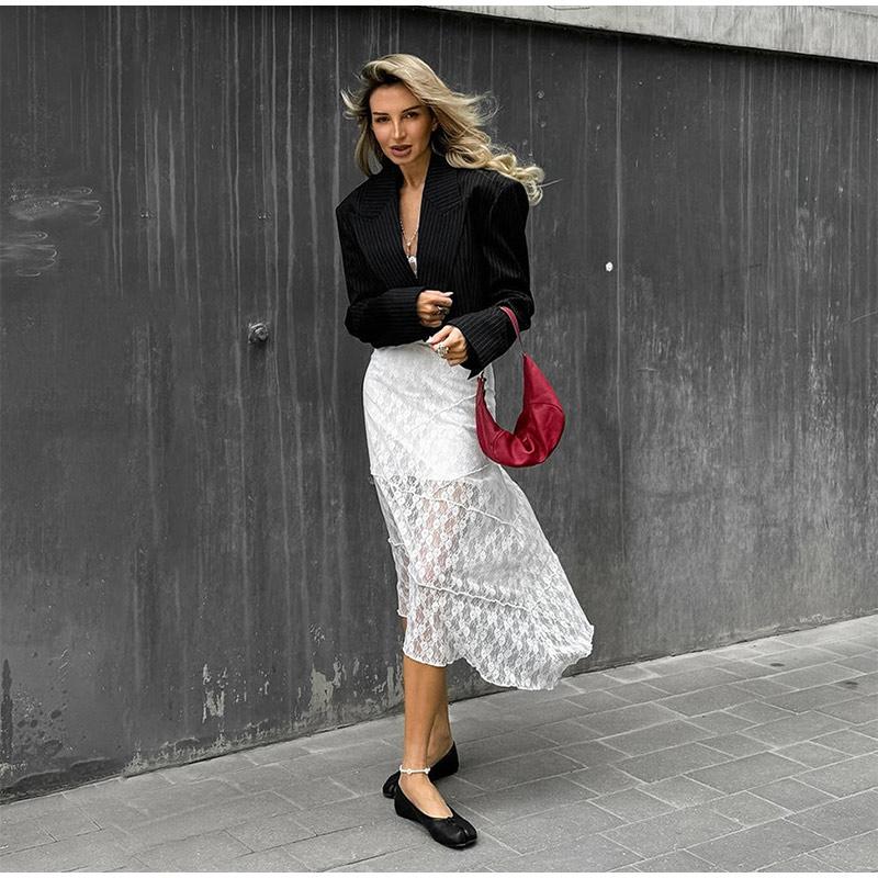 2025 New Spring Autumn Vintage Coats for Women Fashion French Style Long Sleeve Jackets Striped Turn-down Collar Commuter Outerwear