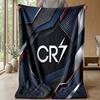 Cristiano Ronaldo Printed Flannel Blanket Skin Friendly Warm Decorative Throw for Indoor Couch Bed Daily Use