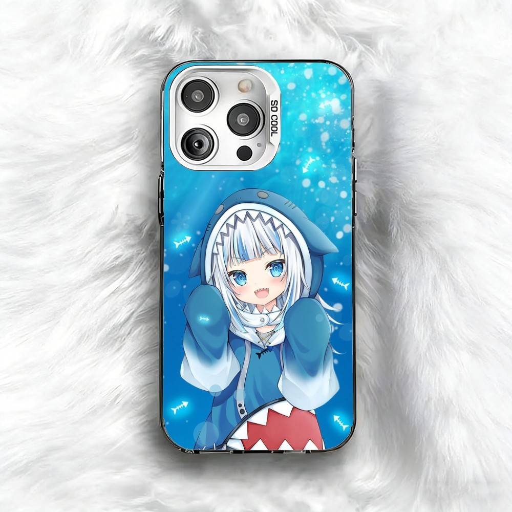 

Virtual Characters Holo Gawr Gura Phone Case For iPhone 16 17 15 14 12 13 Pro Max Black Color Shockproof Cover iPhone16plus