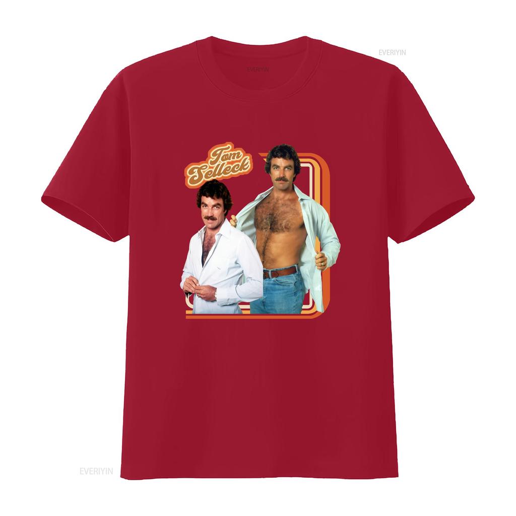 Tom Selleck 70s Retro Star T Shirt Vintage Macho Homage for Kids Throwback Style Vintage Washed Casual Unisex Stretched