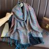 Autumn Boho Paisley Jacquard Pashmina Scarf Shawls for Women Wrap Cashmere Blanket Warm Thick Stoles Lady Bufanda Travel Stole