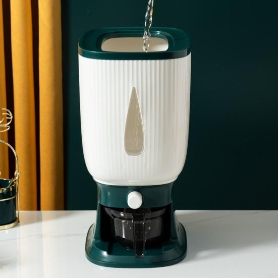 Distributeur de Riz Boîte de Rangement pour Riz Étanche à l'Humidité Capacité 10 kg Récipient Scellé pour Riz Ménager avec Tasse à Mesure pour Étagère de Cuisine Garde-manger