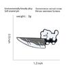 Funny White Goose Brooches Enamel Badge Pins Cartoon Black Cat with Knife Backpack Hat Shirt Lapel Pin for Kid Women Bag Clothes