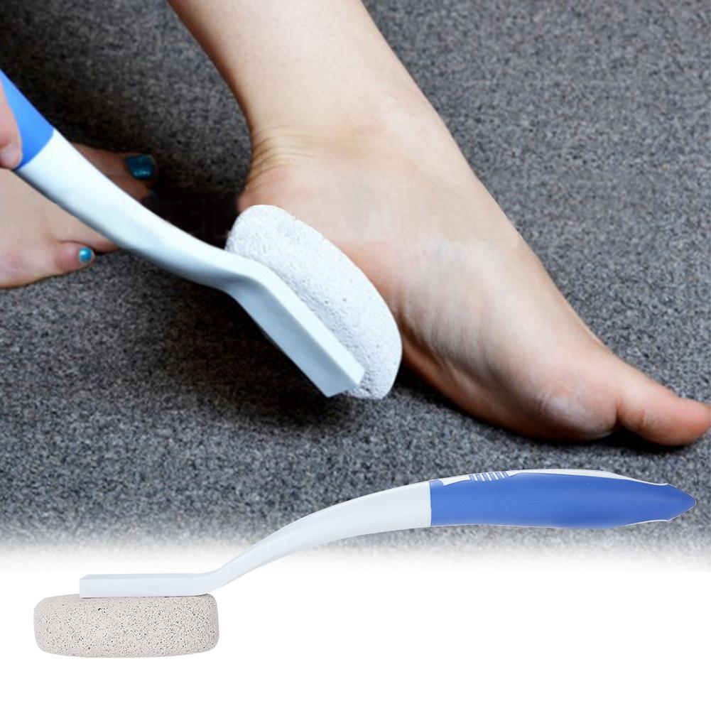 Long Handle Remove Dead Skin Cutin Foot Brush with Scrubbing Pumice Stone Foot Massage Cleaner