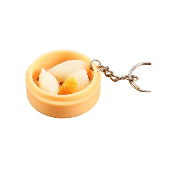Keychain Pendant Food Steamer Design Lifelike Hanging Ornament Keys Backpack Car Decoration Daily Use Accessory