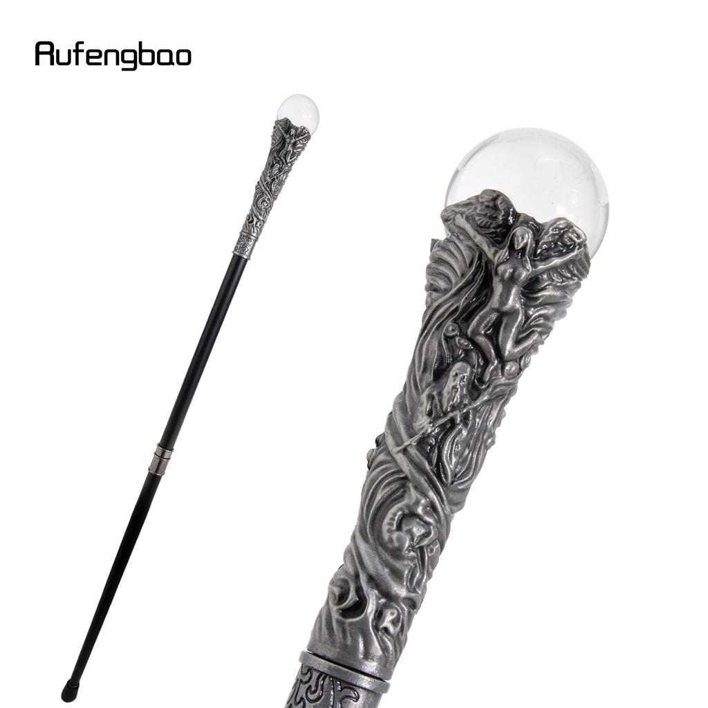 Dragon Claw Hold Glass Transparent Ball Cane Fashion Decorative Walking Stick Gentleman Elegant Cosplay Cane Crosier 94cm
