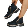 Women's Plus Size Retro Chunky-Sole Martin Boots New Autumn & Winter Side-Zipper Stylish Ankle Boots