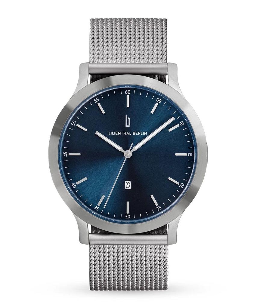 Lilianthal Berlin Blue Watch with Date Made in Men's Display, Germany, H01-101-B023AB