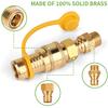 3/4 Inch Solid Brass Fitting Quick Connector, 3PCS Conversation for Pipe Natural Gas (3/4 Quick Connect)